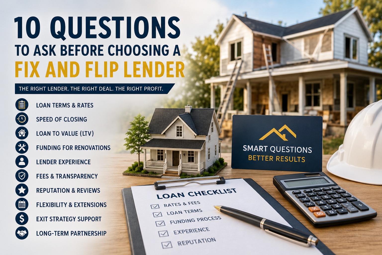10 Questions to Ask Before Choosing a Fix and Flip Lender